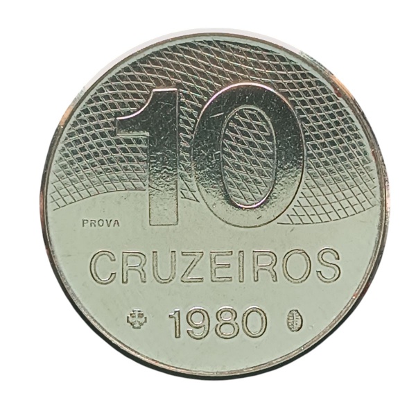 Moeda do Brasil - PROVA- 10 cruzeiros - 1980 -Cat AI. E341