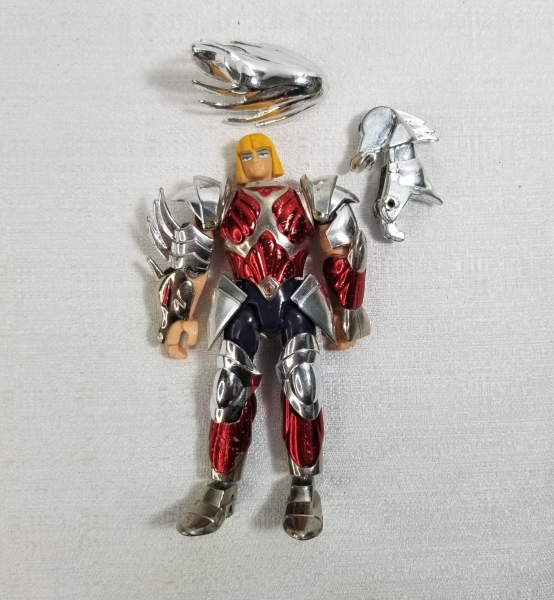Boneco Hagen de Merak da linha Cavaleiros do Zodíaco com armadura de Beta e fabricado pela Bandai (incompleto). Caso as informações descritas neste lote não sejam suficientes para sanar suas dúvidas,