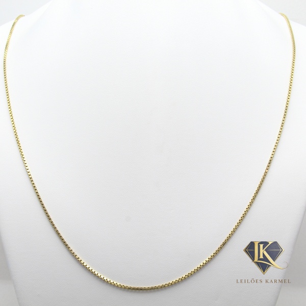 Corrente Veneziana em Ouro Amarelo 18K de 2mm, 70cm de comprimento, Peso de 5 gr. Acompanha Certificado de Garantia Leilões Karmel.