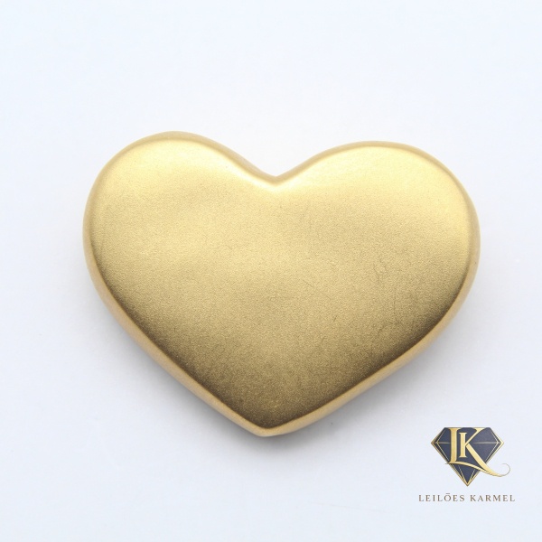 Pingente Coração (Oco) em Ouro Amarelo 18K, Tamaho de 2,2cm x 1,8cm , Peso de 2 gr. Acompanha Certificado de Garantia Leilões Karmel.