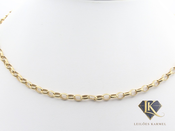 Colar Elos Portugueses em Ouro Amarelo 18K, 40cm de comprimento, Peso de 4.3 gr. Acompanha Certificado de Garantia Leilões Karmel.