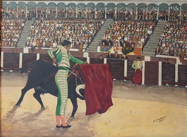 J.F. Federico | Torada | Óleo sobre madeira | 37x50cm (45x58cm com moldura) | 1977 | ACID