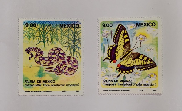 México - fauna - num 1021/22 - novos - mint NH