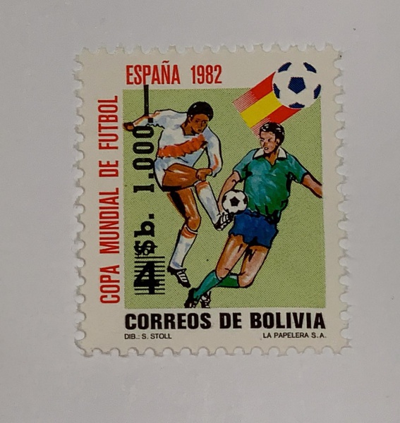Bolívia - futebol - num 644 - novo - mint NH