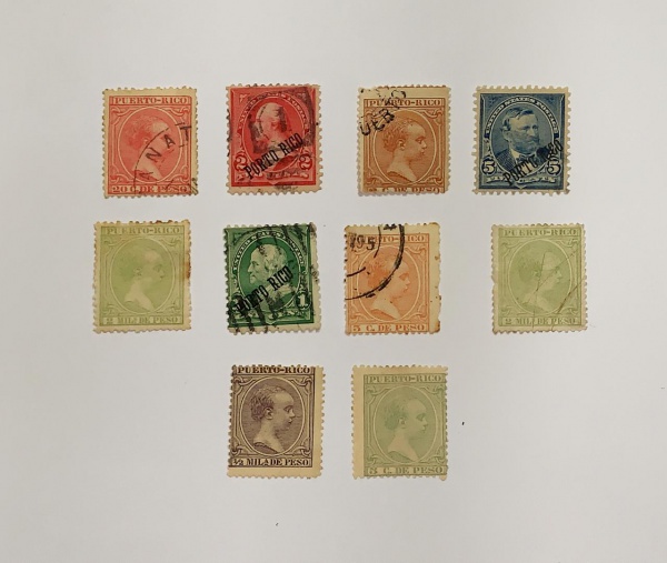Porto Rico - lot of 12 (NIU) - num 1890/1899 - usados - com marca de charneira e leve óxido