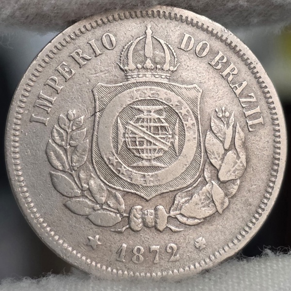 Moeda do Brasil Muito Rarissima - 100 Reis 1872 - V-003 - República - Cupro Niquel - Coleção do Leon