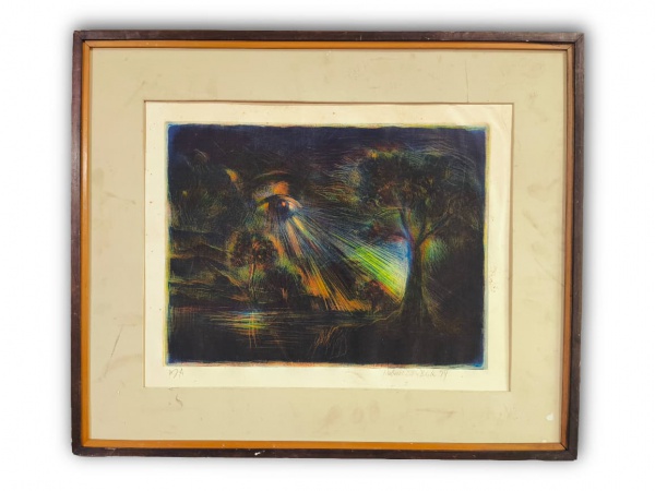 RUBENS MADOCK, Gravura P/A, Sem Título, Com Moldura medindo 50 x 60 cm e Medida Interna 29 x 39 cm