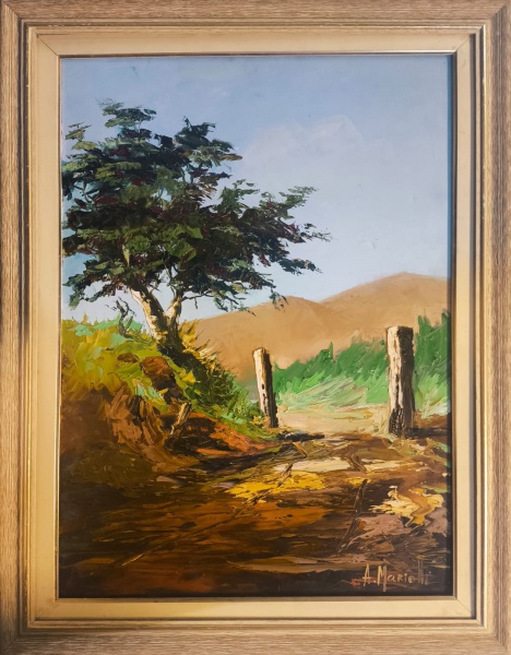 A. MARIOTTI, Óleo sobre Tela, Representando " Paisagem ", Com Moldura medindo 84 x 64 cm e Medida da Tela 70 x 50 cm, Obra Datado em 1997.