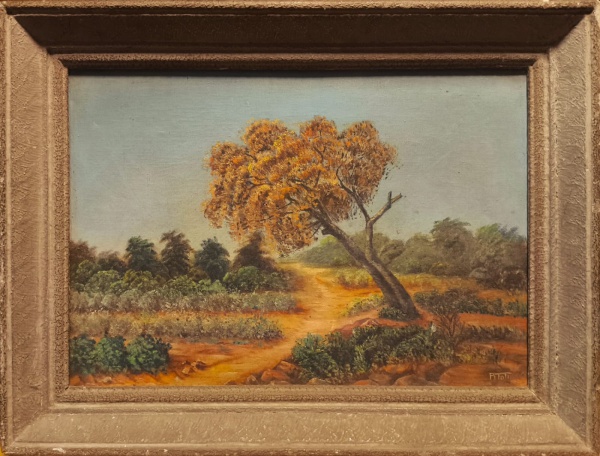 PITOTI, Óleo sobre Tela,, Representando " Paisagem " Com Moldura medindo 60 x 45 cm e Medida Interna 48 x 32,5 cm