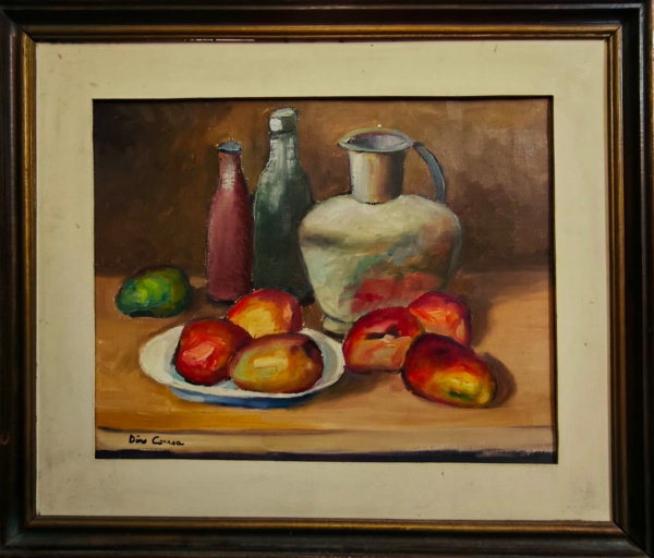 DINO CORRÊA, Óleo sobe Tela, Representando " Natureza Morta " Com Moldura, 59 x 69 xm Externa e 38,5 cm x 48,5 cm Interna