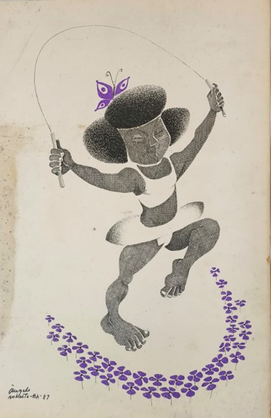 ANGELO ROBERTO 1987, Reprodução, Representando " Criança " Sem Moldura, Medindo 45 x 30 cm