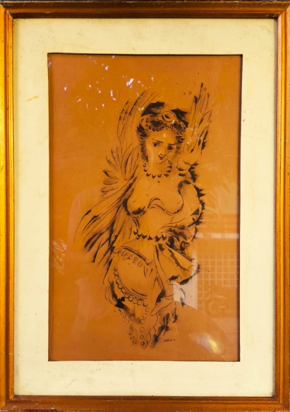 NOEMIA MOURÃO, Reprodução, Representando " Anjo " Com Moldura, 0,44m x 0,60m Externa e 0,28m x 0,45m Interna , Possui Vidro Frontal