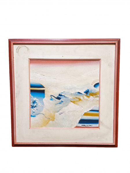 MASUMI TSUCHIMOTO, Óleo sobre Tela " Sonho de Cores ", Obra Datado em 1985,, Com Moldura Medindo 46 x 46 cm e Medida Interna 30 x 30 cm. Nasceu em Gifu-Ken - Japão em 1934. Escultor e pintor, cursou c