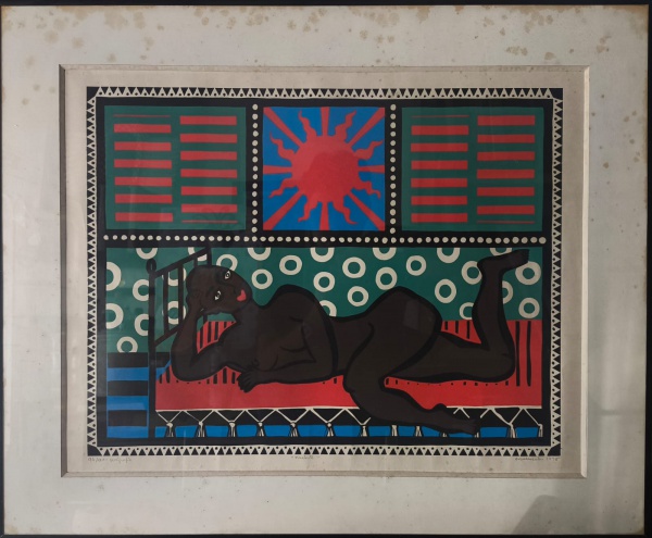 PAULO MENTEN, Serigrafia 94/120, Título da Obra " Mulata ", Com Moldura Medindo 74,5 x 61,5 e Medida Interna 58 x 46 cm, Obra Datado em 1975.