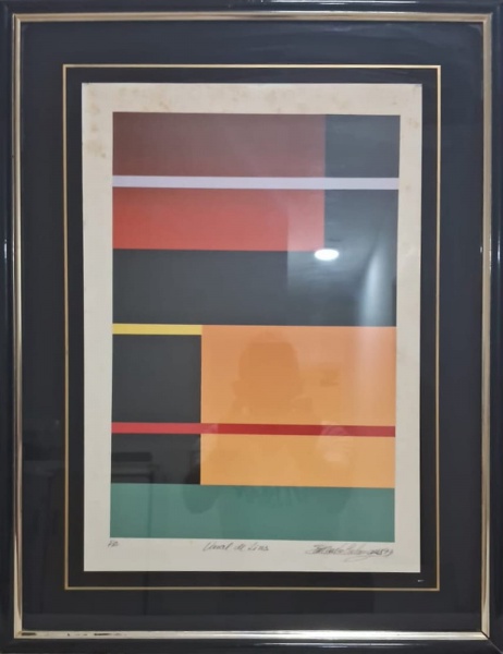 PAULO R. CALAZANS, Gravura P/A, Título da Obra " Varal de Lins ", Com Moldura Medindo 47 x 67 cm