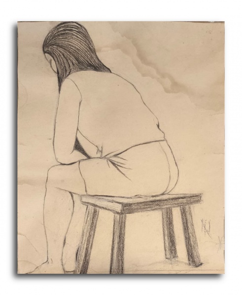 ISMAEL NERY, Desenho à Lapis, Estudo, Sem Moldura medindo 49 x 39 cm