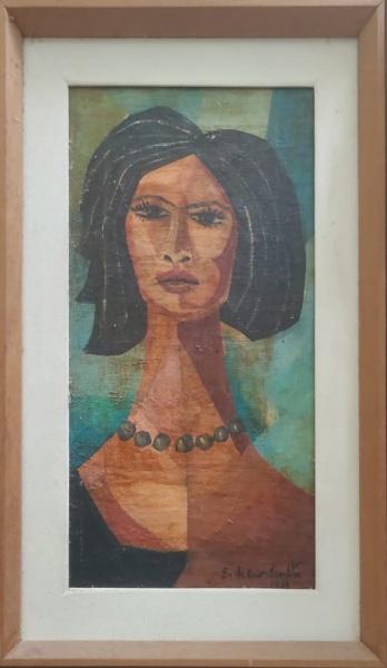 E. DI CAVALCANTI, Óleo sobre Tela, Representando " Mulata ", Com Moldura, Medida da Tela 60 x 40 cm, Obra acompanha com documento