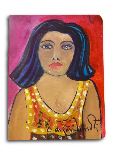 E. DI CAVALCANTI, Guache sobre Cartão, Representando " Mulata ", Sem Moldura medindo 18 x 14 cm