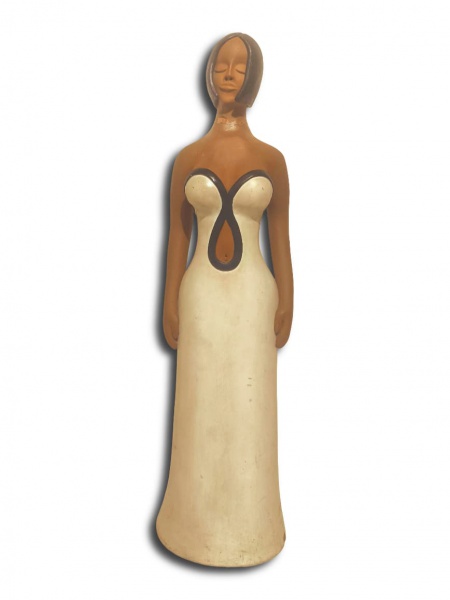 Escultura de Barro, Represetando " Mulata ", Altura de 59 cm