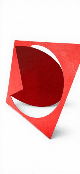 FRANZ WEISSMANN, Escultura em Ferro Pintado, Representando " Círculo " , Medida da Obra 120 x 100 cm