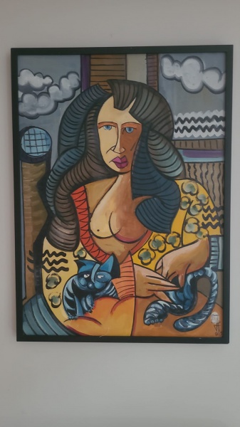 Jesus Fuertes - figura feminina - óleo sobre tela - 73 x 55 cm -