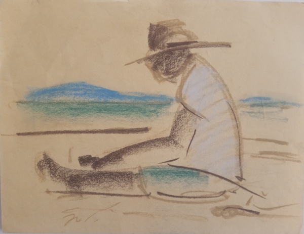 J.Pancetti - Pescador - Giz de cera - 21 x 28 cm - ACID