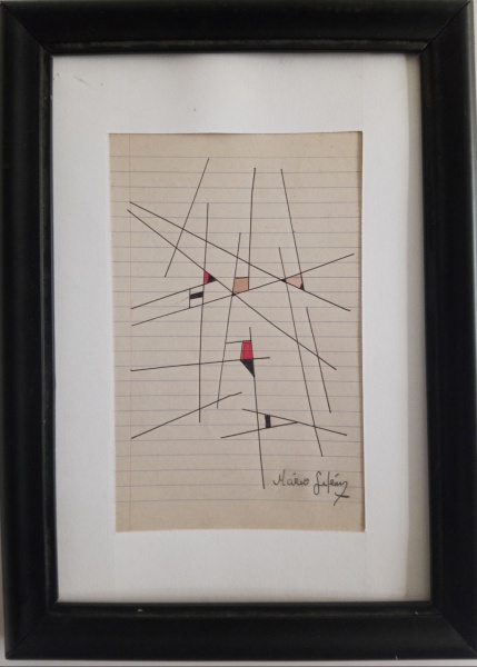 Mario Silésio - Linhas e formas - Nanquim e acrílica- 14 x 21 cm - ACID