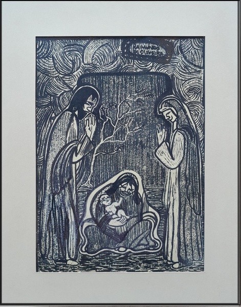 Raimundo de Oliveira - nascimento de Jesus -- nanquim- 41 x 39 cm (no estado )