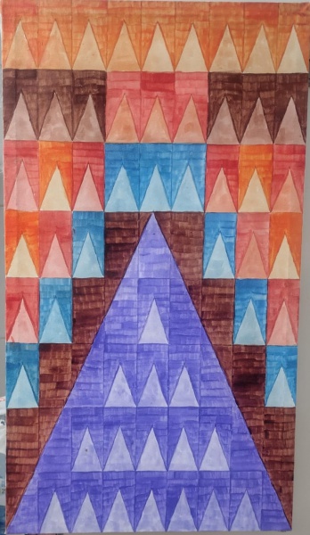 A.Volpi- Bandeiras- tempera sobre tela - 80 x 45 cm - Obra documentada