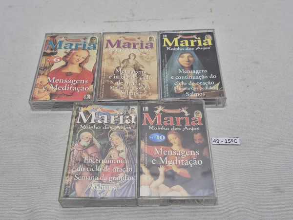 Lote de 5 fitas cassetes originais Maria - Rainha dos Anjos Vol. 6 ao 10