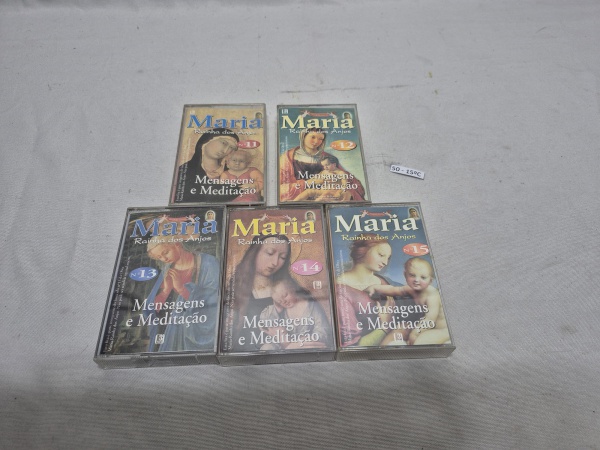 Lote de 5 fitas cassetes originais Maria - Rainha dos Anjos Vol. 11 ao 15