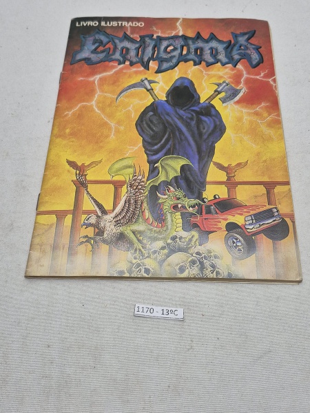 Enigma - Álbum de figurinhas, livro ilustrado antigo de 1973, completo com 277 figurinhas coladas, em ótimo estado. Editora Objetiva.