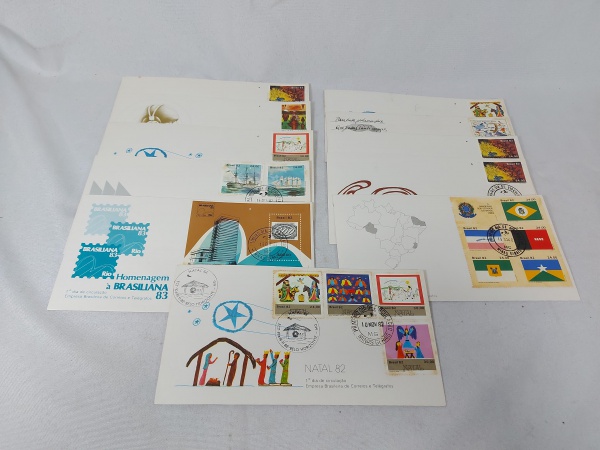 Lote de 11 envelopes, 1º dia de circulação datado de 1982 - ECT - Empresa Brasileira de Correios e Telegrafos..