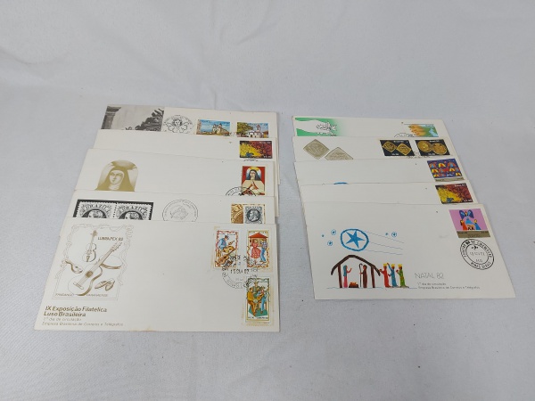 Lote de 10 envelopes, 1º dia de circulação datado de 1982 - ECT - Empresa Brasileira de Correios e Telegrafos..