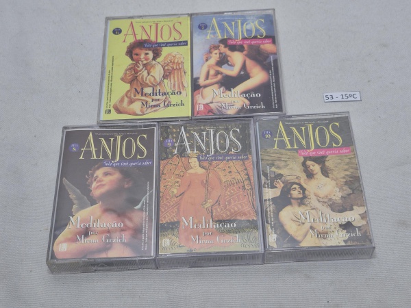Lote de 5 fitas cassetes originais Anjos - Meditação por Mirna Grzích Vol. 6 ao 10