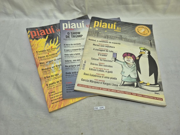 Lote de 3 revistas antigas Piauí, sendo os nº 61, 123 e 145.