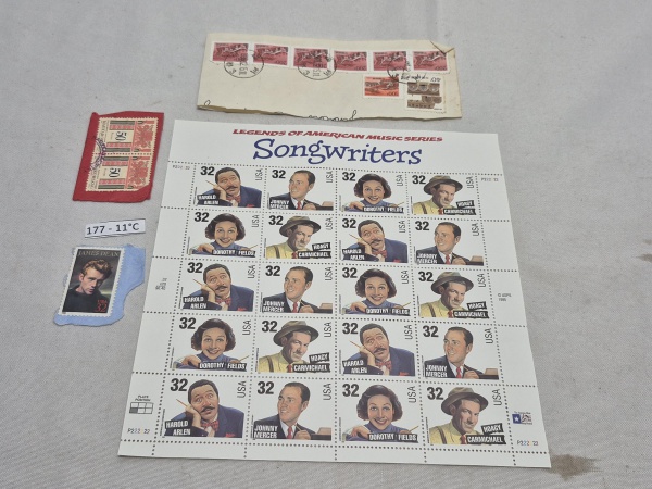 Serie de selos de 20 estampas de cantores Americanos - 1996 ''Legends of American Music Series".