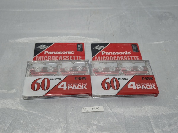 Lote de 2 pack com 4 microcassette Panasonic MC-60, virgem e lacrada.