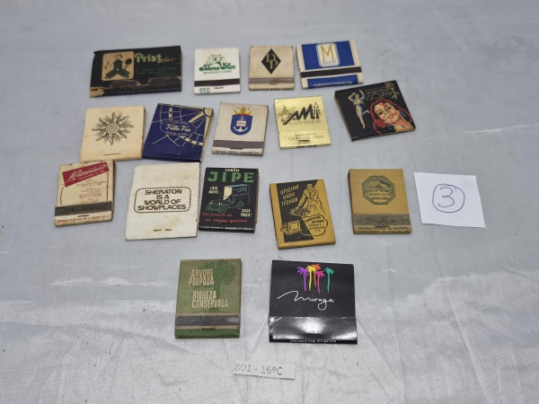 Lote de 16 fósforos antigos para colecionador.