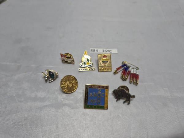 Lote de 8 pins/broches diversos para colecionador.