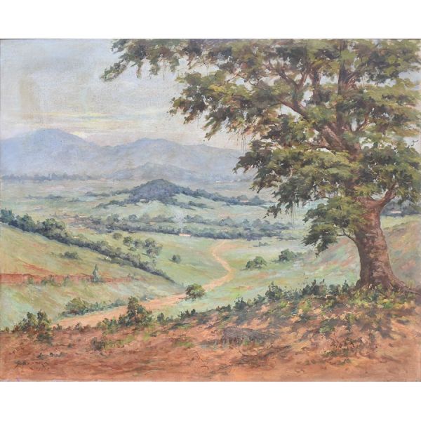 Augusto Seabra (1909) `Santíssimo`, o.s.t. – 80 x 100 cm MI e 98 x 116 cm ME. . Assinado, datado 1957 , localizado Rio frente e verso e titulado no verso
