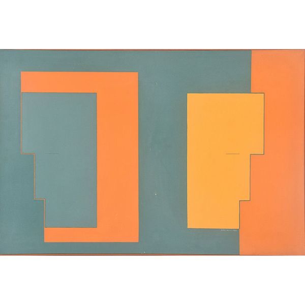 Dionísio del Santo (1925 - 1999) `Perfis retangulares`, o.s.t. – 67 x100 cm MI e 73 x 105 cm ME. Assinado e datado 1986 frente e verso