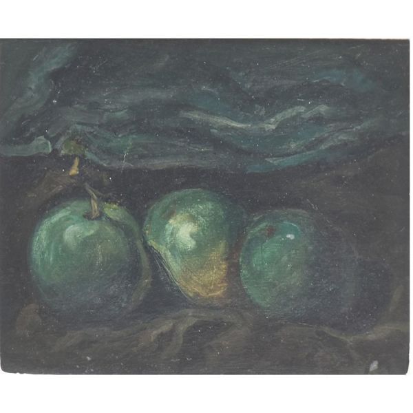 Iberê Camargo (1914–1994) `Frutas`, o.s.t. – 22 x 27 cm MI e 38 x 44 cm ME. Assinado, datado 1951 frente e verso