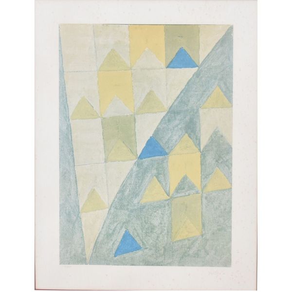 Alfredo Volpi (1896 —1988) `Bandeirinhas` litogravura – 80 x 60 cm MI e 106 x 87 cm ME. Assinado e num. 213/250