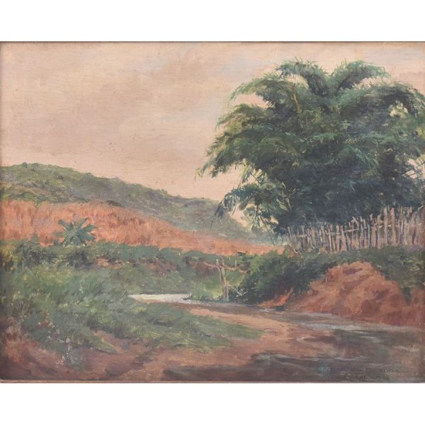Azeredo Coutinho, Gerson (1900 - 1967) `paisagem campestre`, o.s.m. - 32 x 40 cm MI e 43 x 50 cm ME. Assinado