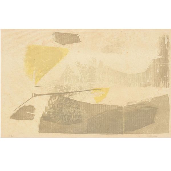 Fayga Ostrower (1920 —2001) `Composição`, litogravura – 32 x 50 cm MI e 50 x 68 cm ME. Assinado e num. 4/40
