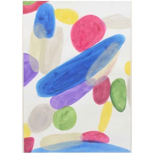Armando Matos (1957) `Composição colorida`, guache – 61 x 43 cm Assinado . Moldura em caixa de acrílico