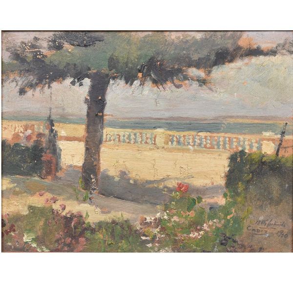 Escola espanhola `Cádiz – Espanha`, o.s.c. - 18 x 24 cm MI e 21 x 27 cm ME. Assinado e datado 1930