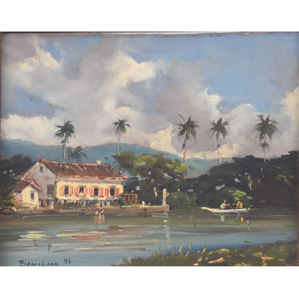 José Benigno (1955) `Paraty `, o.s.t. - 22 x 27 cm MI e 49 x 55 cm ME. Assinado e datado 1991