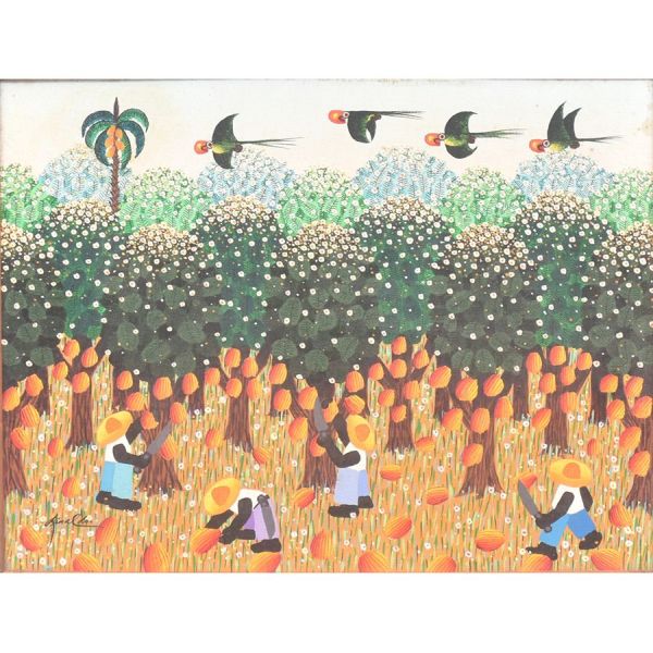 Rinaldo – Arte Naif `Colheita de cacau`, o.s.t. - 30 x 40 cm MI e 54 x 63 cm ME. Assinado
